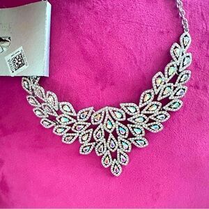INC International Concepts Crystals Statement Necklace Pagent Wedding Event new